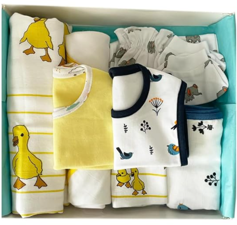 MOM CARE Newborn Baby Gift Set Has All Newborn Baby Essential Clothes in Baby Gift Set for or Girls Unisex 11 pcs Yellow