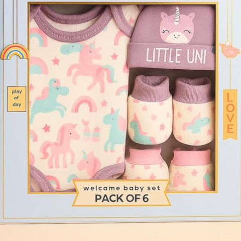 10-Piece New-Born Baby Gift Set – Cotton | Unisex | Gift-Ready